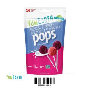 YumEarth Organic 2 Berries Blueberry & Strawberry Pops (1 carton = 12units)
